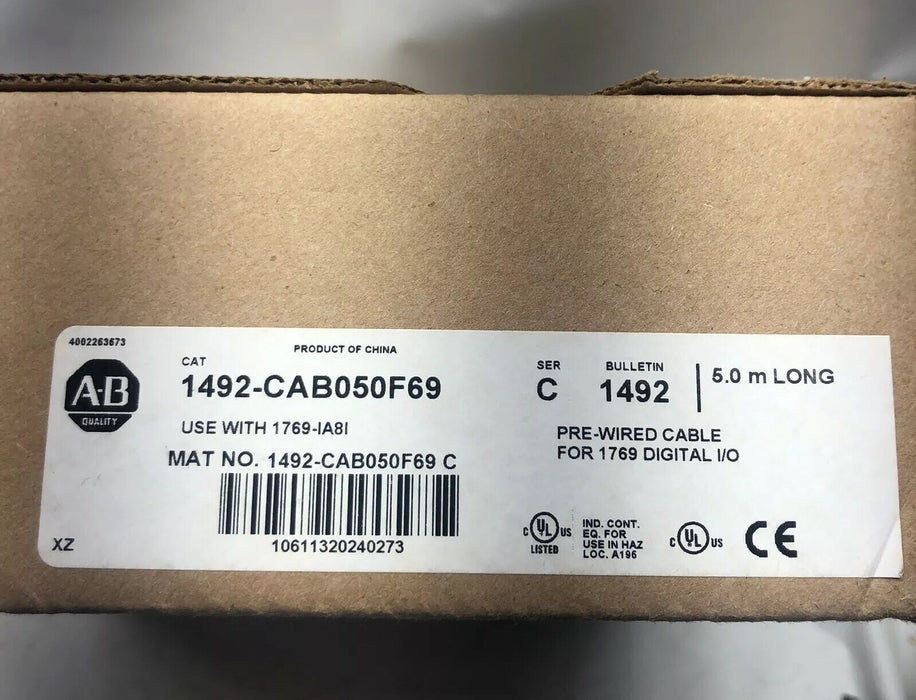 NEW 1492-CAB050F69 ALLEN BRADLEY 1492CAB050F69 1769-IA8I PRE-WIRED DIGITAL CABLE