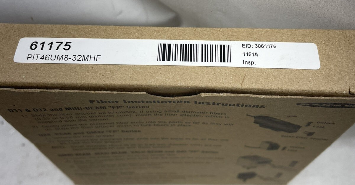 NEW BANNER PIT46UM8-32MHF / 61175 FIBER OPTIC CORD