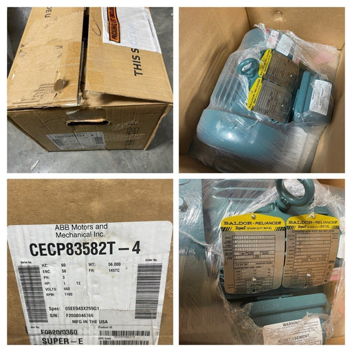 CECP83582T-4  ABB  BALDOR SUPER-E 1HP 3PH 145TC MOTOR 460 VAC C-FACE 841XL