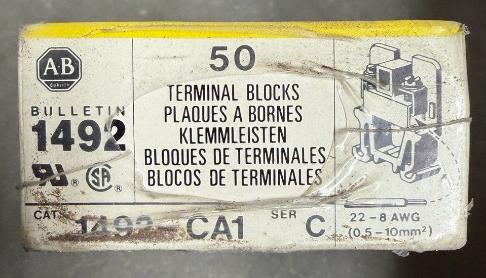 Allen Bradley 1492-CA1 Terminal Block SURPLUS NIB PACK OF 50 FACTORY SEALED