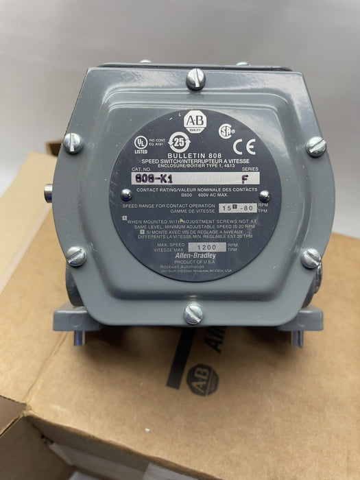 NEW ALLEN BRADLEY 808-K1 SER F Speed Switch 808-K1  N.C. NIB