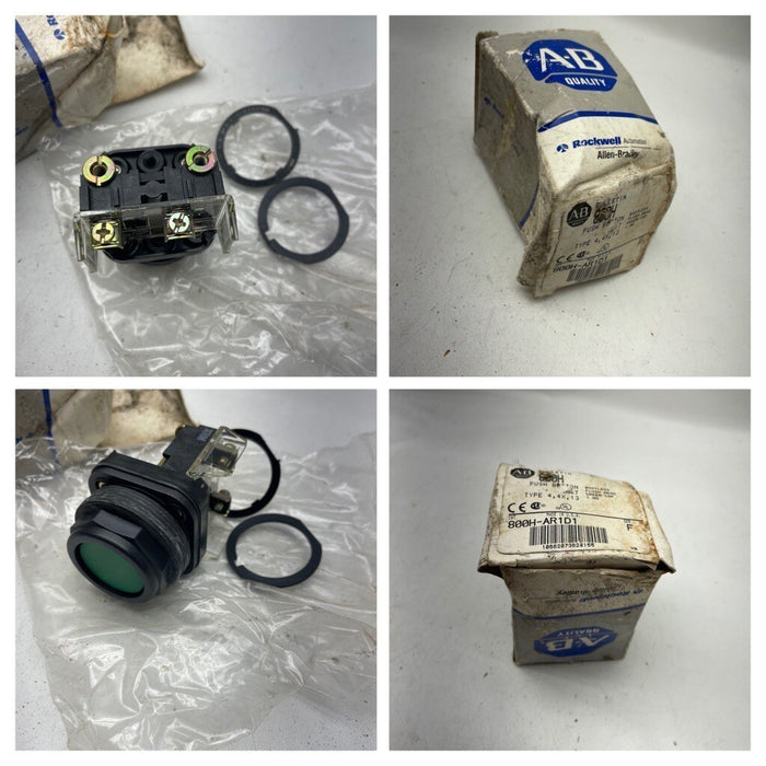 ALLEN-BRADLEY 800H-AR1D1 SER F NON-ILLUMINATED GREEN FLUSH HEAD PUSH BUTTON 1 NO