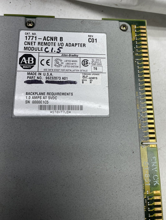 1771-ACNR /B Allen Bradley PLC 5 CNET Remote I/O Adapter 1771ACNR