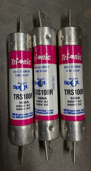 TRI ONICS TRS100R TRS100R USED DUAL ELEMENT TIME DELAY FUSE 100 AMP SMART SPOT