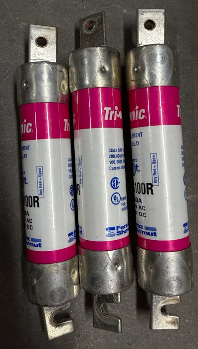TRI ONICS TRS100R TRS100R USED DUAL ELEMENT TIME DELAY FUSE 100 AMP SMART SPOT