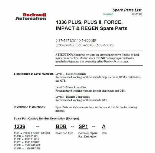 NEW ALLEN-BRADLEY 1336-QOUT-SP25A TSTR ASSY 1336STG 480V 250-450HP 74100-818-25