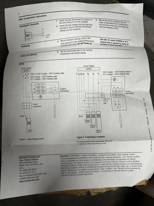 NEW AMC-1A LINE SENSING THERMOSTAT PENTAIR INVENT RAYCHEM 573977-000 AMC1A