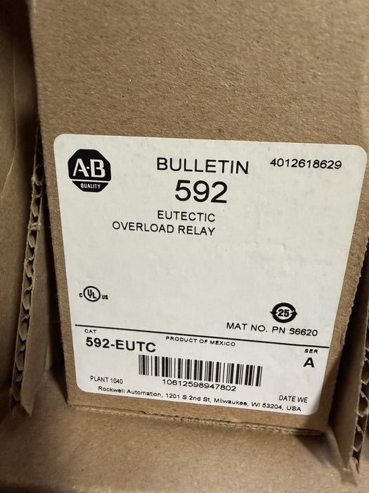 Allen Bradley Full Voltage Starter 509-COD NEMA Size 2 115-120VAC 60HZ Phase 3