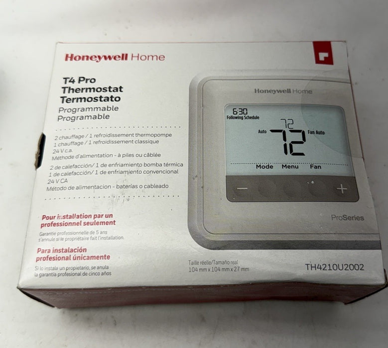NEW Honeywell TH4210U2002 T4 Pro Programmable Thermostat 2H/1C 1H/1C