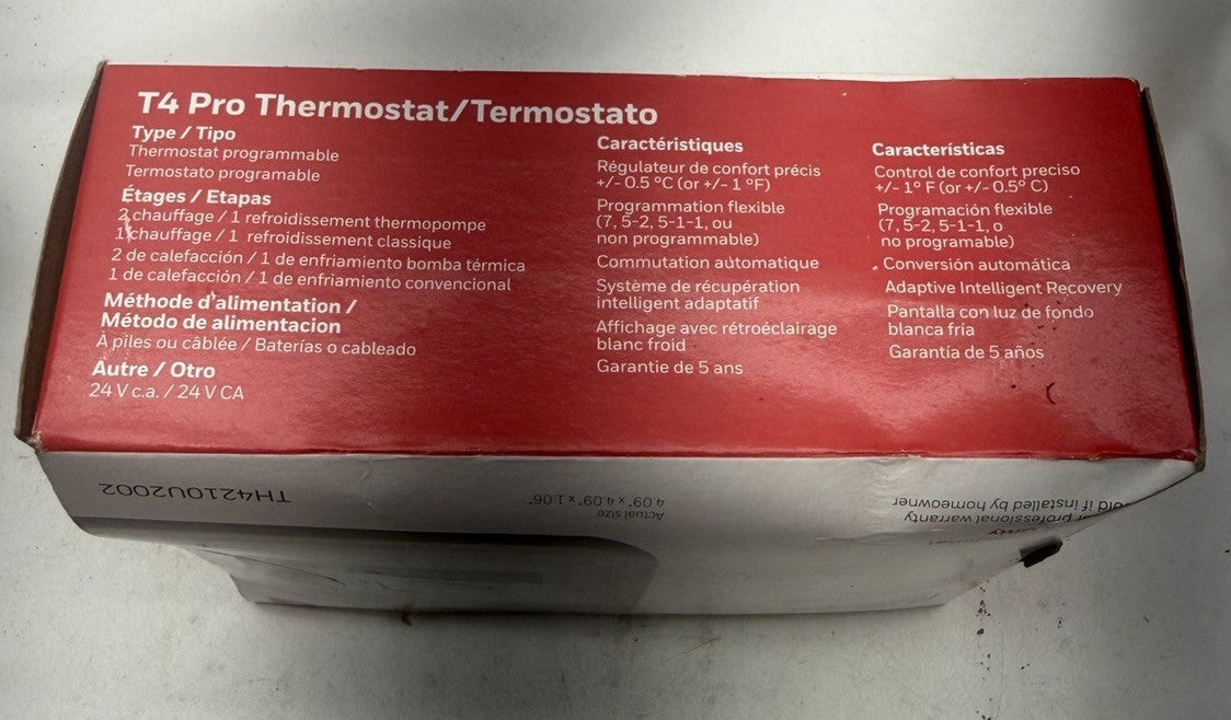 NEW Honeywell TH4210U2002 T4 Pro Programmable Thermostat 2H/1C 1H/1C