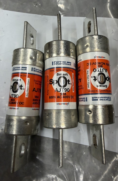 Ferraz Shawmut AJT90 Fuse 90A AJT 600V AC AMP-TRAP DUAL ELEMENT TIME DELAY