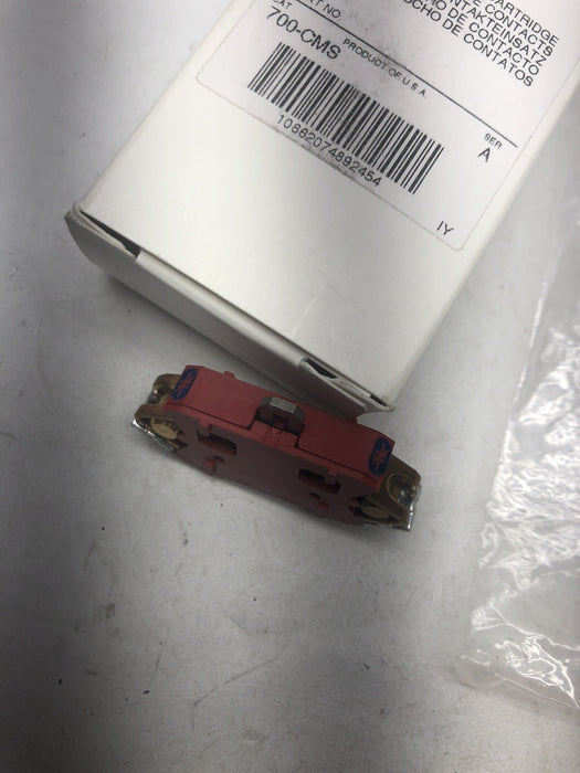 NEW ALLEN BRADLEY 700-CMS SAFETY MASTER CONTACT CARTRIDGE RED 20 AMP N.O AND N.C