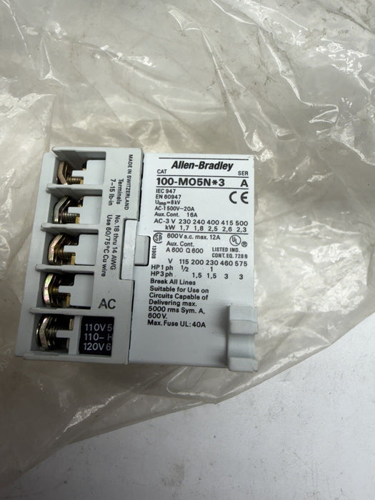 Allen Bradley 190E-MND2-CB40S Mini Contactor 100-MO5N*3