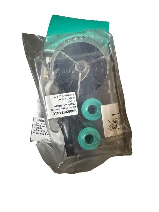H000X034H1C NEW PANDUIT P1 LABEL CASSETTE .34" X 8.0' BLACK CONT HEAT SHRINK