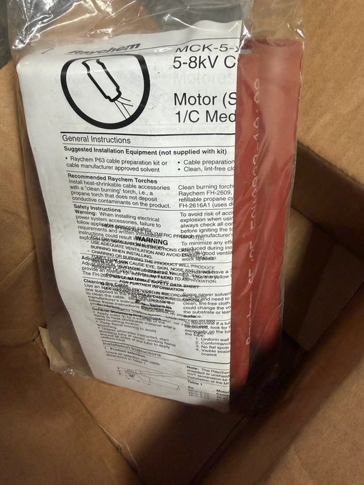 RAYCHEM 8.7KV 3 PHASE MOTOR CONNECTION KIT P/N: MCK-5-2V-00 #1 TO 250 KCMIL STUB