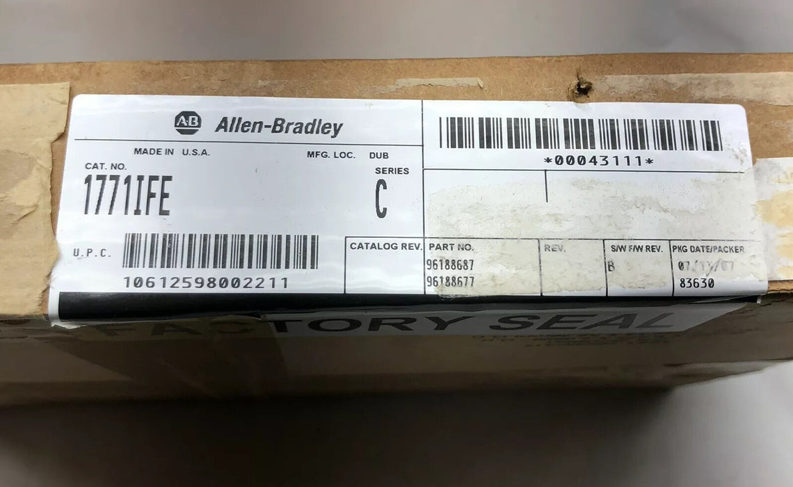 NEW 1771-IFE Analog Input ALLEN BRADLEY 1771-IFE/C NIB 2007-2008