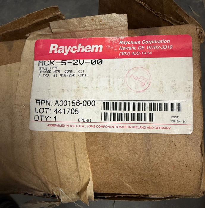 RAYCHEM 8.7KV 3 PHASE MOTOR CONNECTION KIT P/N: MCK-5-2V-00 #1 TO 250 KCMIL STUB