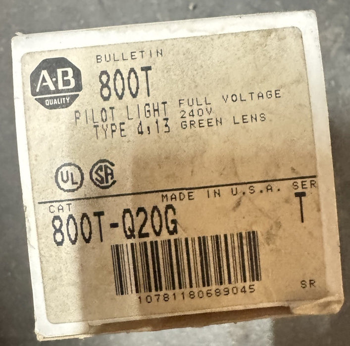 800T-Q20G 800TQ20G NEW IN THE ORIGINAL BOX GREEN PILOT LAMP 240V AC/DC