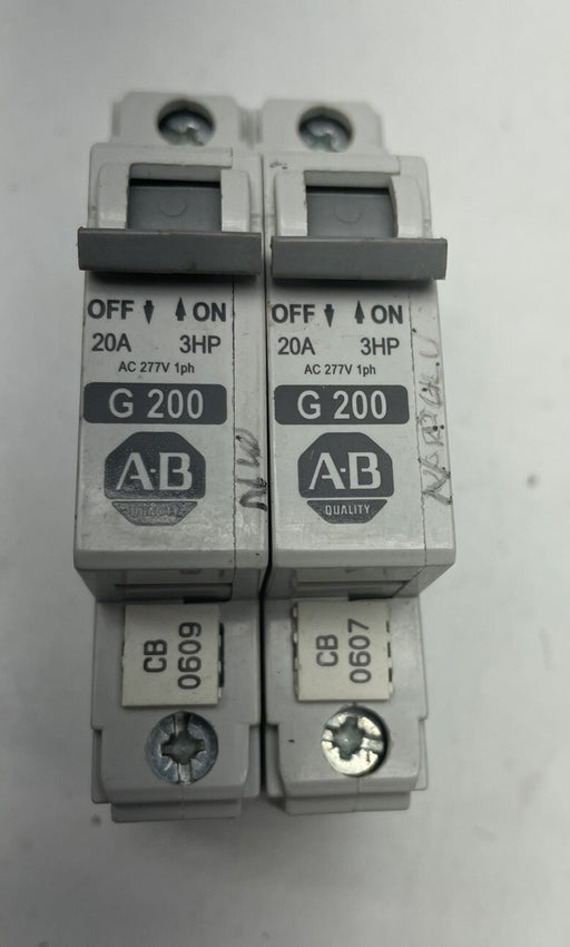 LOT OF 2 1492-CB1 3HP 20 AMP ALLEN BRADLEY MANUAL MOTOR CONTROLLER G 200 G200