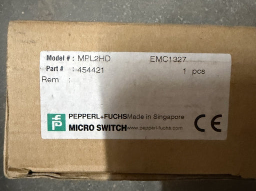 New Pepperl+Fuchs MPL2HD Photoelectric Sensor Retroflective Range 9.1m 454421