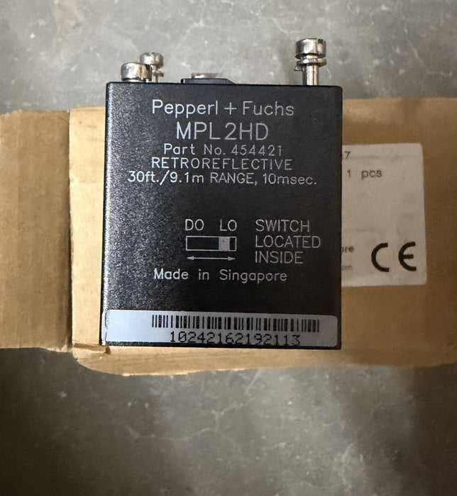 New Pepperl+Fuchs MPL2HD Photoelectric Sensor Retroflective Range 9.1m 454421