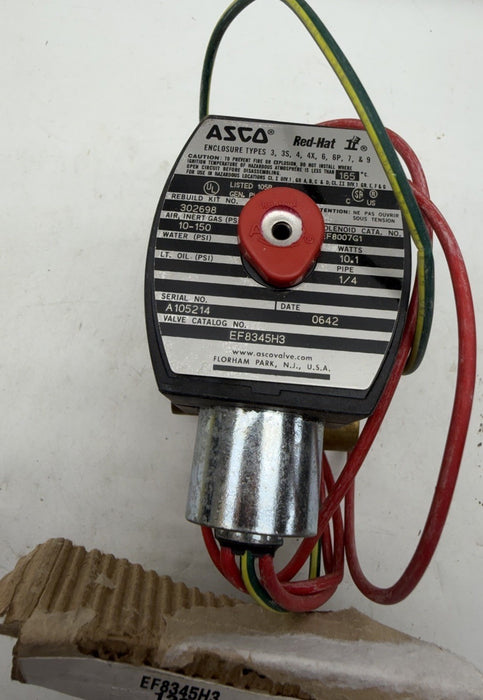 ASCO EF8345H3 RedHat Explosion-Proof Solenoid Valve 24VDC 1/4” NPT