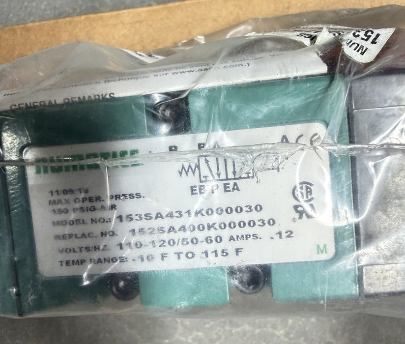 NEW NUMATICS 153SA431K000030 SOLENOID VALVE  120VAC