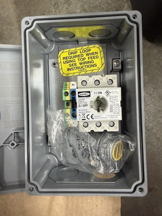HUBBELL HBLDS3 circuit-lock disconnect switch type 4x 12k 30 amp 600vac lockable