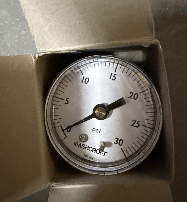 ASHCROFT 20-W-1005-H-02B-30  20W1005H02B30 (NEW IN BOX) 2" 1/4" NPT BACK 30 PSI