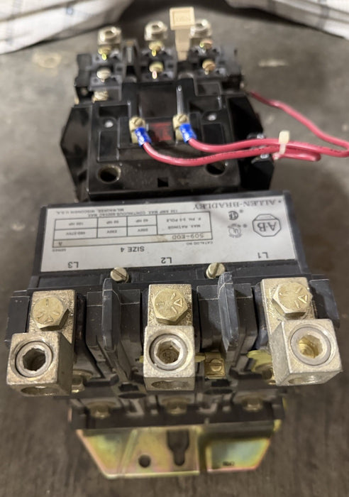 ALLEN BRADLEY 509-EOD Nema Size 4 Starter Contactor Overload Block Auxillary