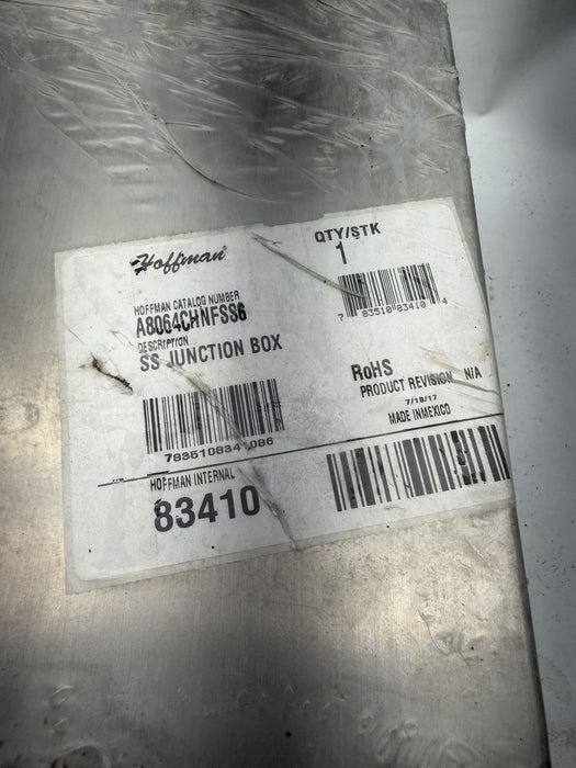 Hoffman A8064CHNFSS6 83410 N4X SS JIC BX
