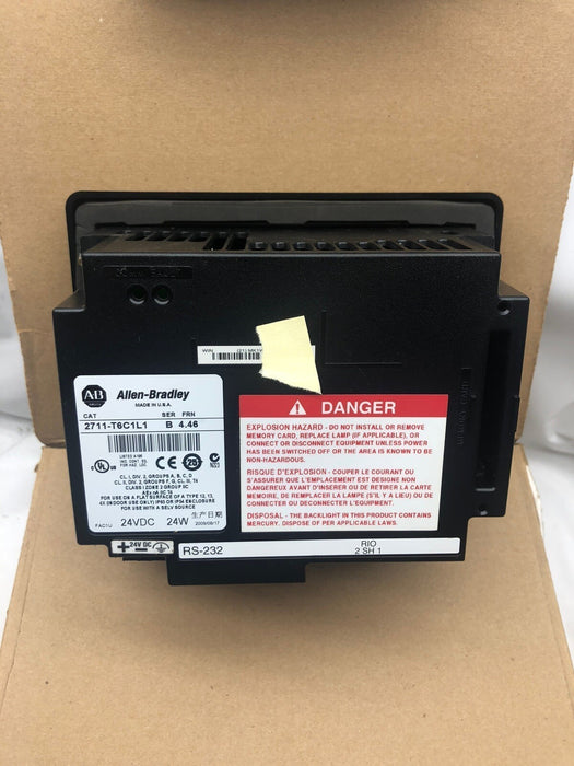 NEW 2711-T6C1L1 Allen-Bradley 2711 PanelView 600 HMI RIO REMOTE I/O 2711-T6