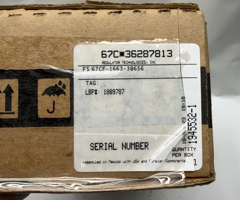 FISHER FS:67CF -1663-38656 PRESSURE REGULATOR 0-60psi 67CFR