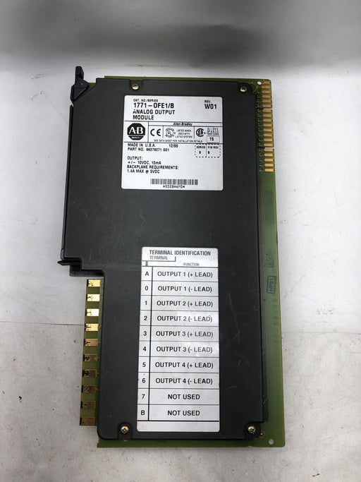 1771-OFE1 PLC-5 Analog Output Card 4 Channel Selectable Voltage Ranges