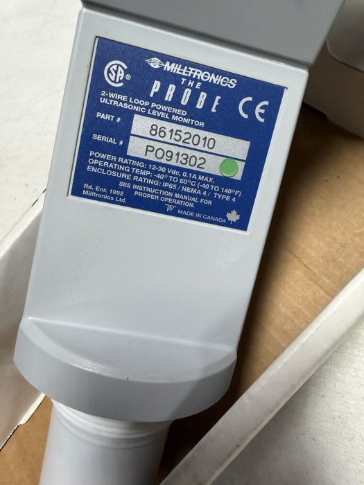 MILLTRONICS 86152010 THE PROBE KYNAR 2 WIRE ULTRASONIC SENSOR