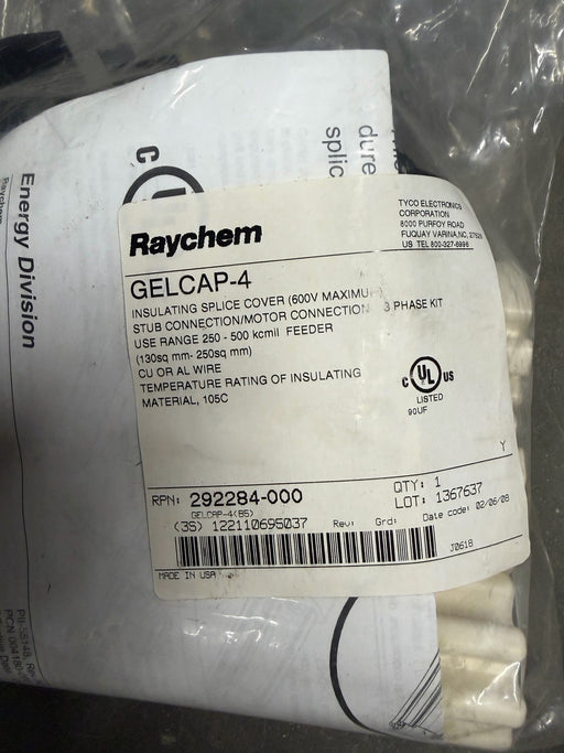 Raychem GELCAP-4 Insulating Splice Cover for 600V Cable sealed GEL CAP 4