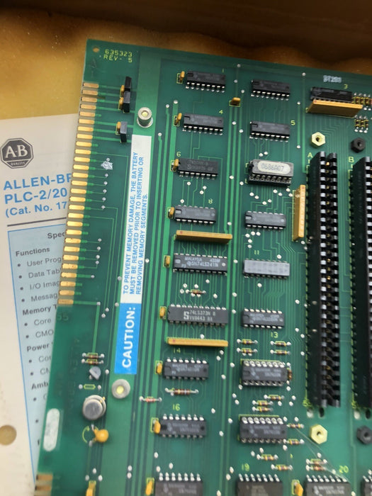 1772ME ALLEN BRADLEY PLC2/20 - PLC/2/30 MEMORY BOARD