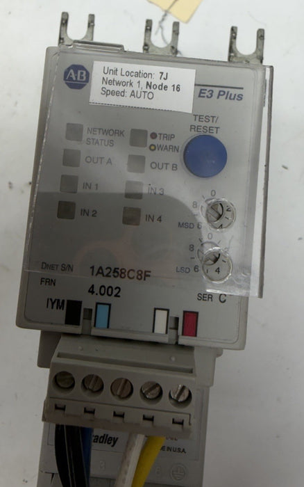 Cracked 592-EC2BC  ALLEN BRADLEY E3 PLUS OVERLOAD RELAY 592EC2BC /C 3-15 Amp