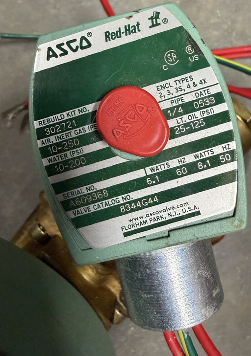 NEW ASCO EF8344G44 SOLENOID VALVE 110/120V  50/60 HZ