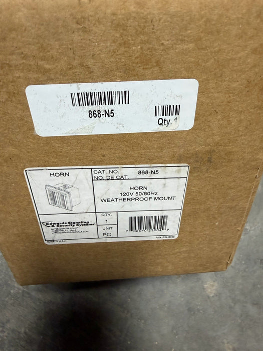 868-N5 HORN 120V WEATHERPROOF MOUNT EDWARDS SIGNALING FACTORY SEALED 868N5