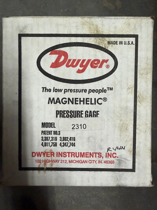 Dwyer Magnehelic 2310 Differential Pressure Gauge -5 - 5 Inches Of Water INH20
