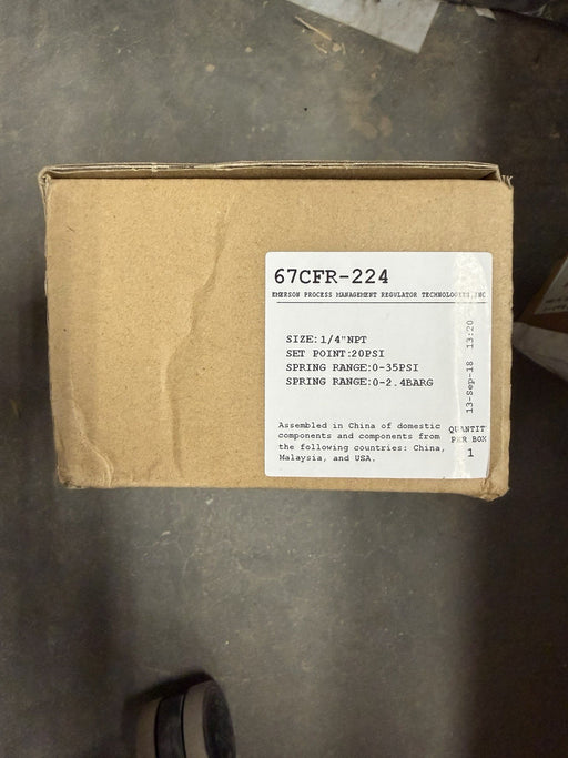 Emerson Fisher 67CFR-224 Instrument Regulator Compact Smart Bleed 0-35 PSI 1/4