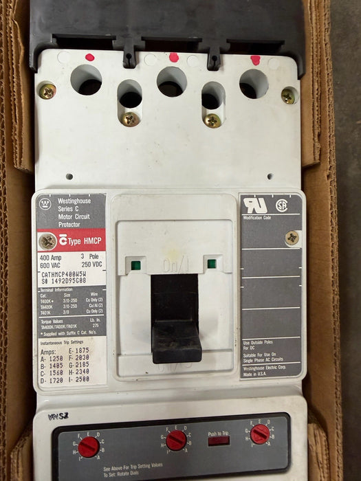 HMCP400W5W  westinghouse 400 amp motor circuit protector breaker hmcp