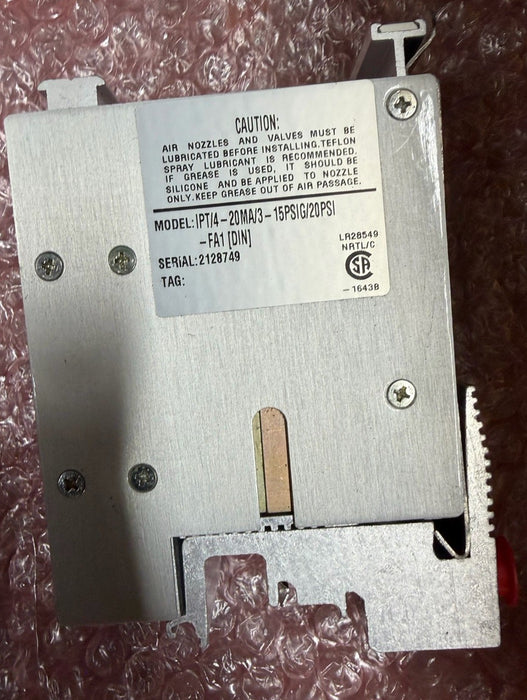 MOORE INDUSTRIES IPT/4-20MA/3-15PSIG/20PSI/FA1 DIN / IPT2420MA315PSIG20PSIFA1DI