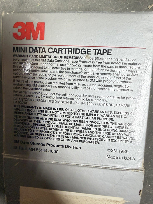3M DC 100A Mini Data Cartridges New PARTIAL Box of 4 sealed Free Shipping