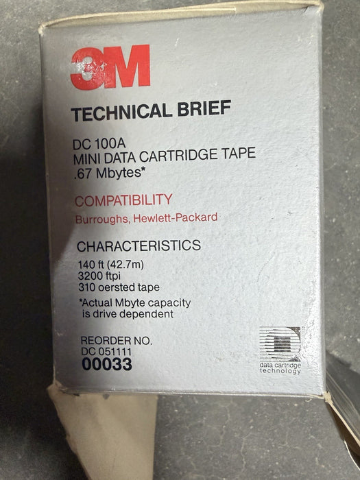 3M DC 100A Mini Data Cartridges New PARTIAL Box of 4 sealed Free Shipping