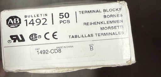 NEW ALLEN BRADLEY 1492-CD8 TERMINAL BLOCK PACK OF 50