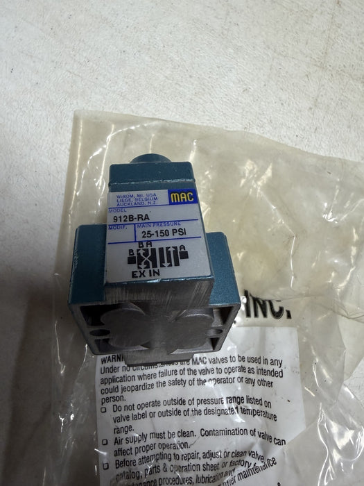 MAC VALVES INC 912B-RA 912BRA NEW PNEUMATIC SOLENOID