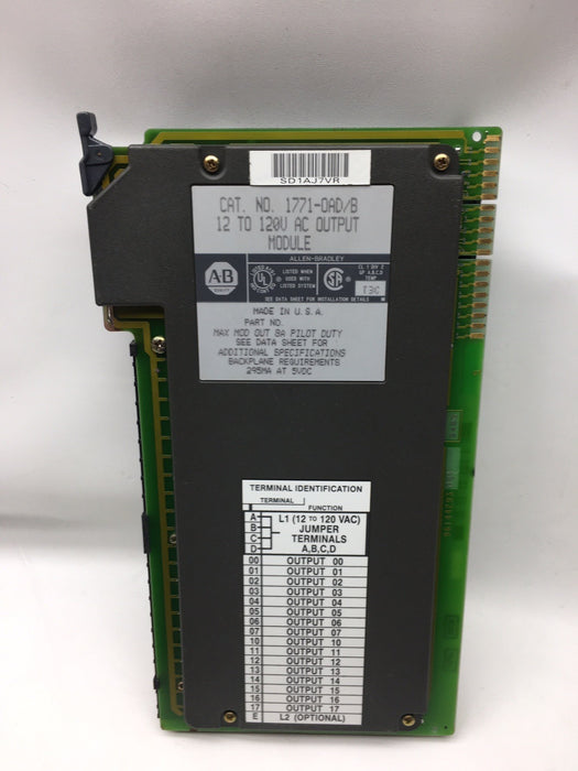 1771-OAD /B QTY OF 2 CARDS   ALLEN BRADLEY 12 TO 120 VAC OUTPUT MODULE 1771OAD