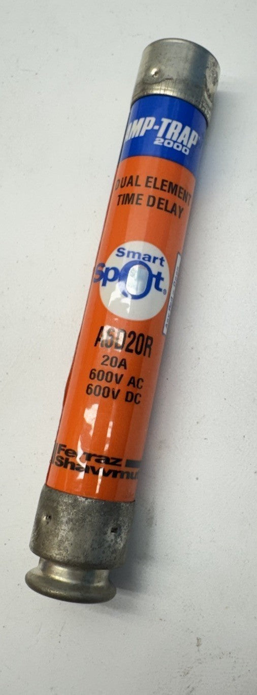 Ferraz Shawmut A6D20R SMART SPOT FUSE  600V Ac AMP TRAP TIME DELAY DUAL ELEMENT